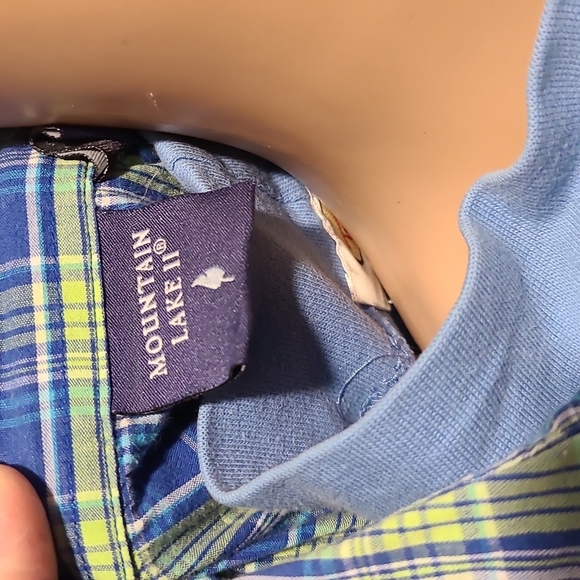 Mountain Lakes II Green Blue Plaid Sleeveless Button up - Picture 2 of 6